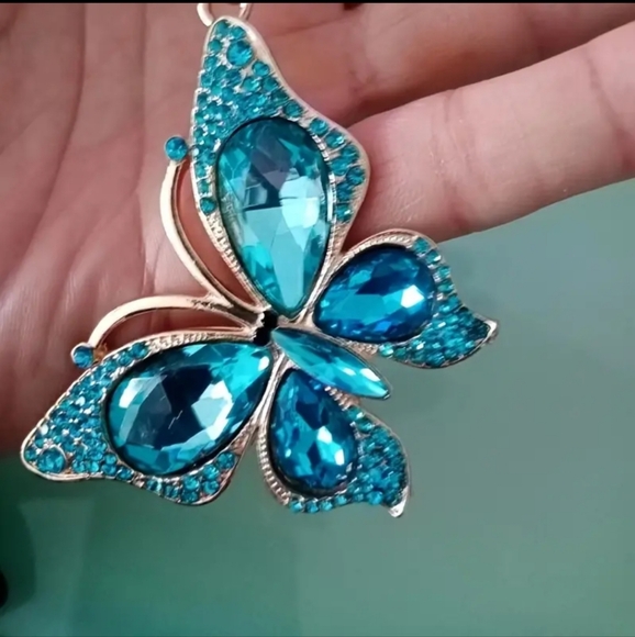 Blue Rhinestone Butterfly - Picture 2 of 4
